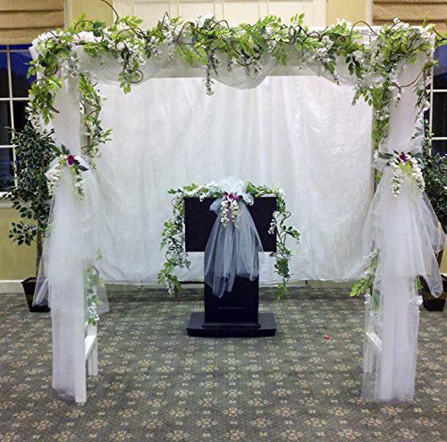 DearHouse 4Pcs 6.6Ft/Piece Artificial Flowers Silk Wisteria Garland Artificial Wisteria Vine Rattan Silk Hanging Flower fo...