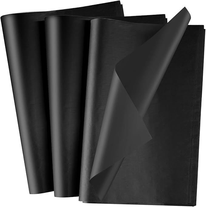 NEBURORA 100 Sheets Black Tissue Paper for Gift Bag 20x14 Inches Wrapping Tissue Paper Bulk Decorative Art Paper for DIY C...