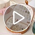 QBestry Travel Jewelry Case for Women Girls, Seashell-Shaped Small Jewelry Box with 40 Earring Holders & 5 Necklace Hooks,...