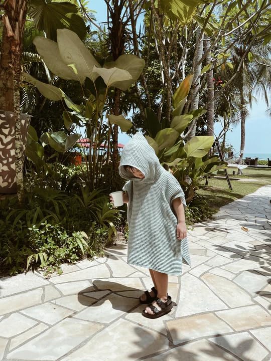 Balaflyie Kids Swim Cover up Girls Boys Waffle Towel Poncho Swimsuit Coverups for Beach, Pool, Bath