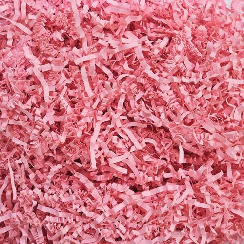 GoooodGift - 3 oz - Pink - Crinkle Cut Paper Shred Filler for Gift Wrapping, Gift Box Stuffing Birthdays, Basket Filling M...