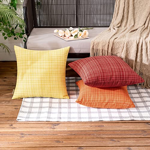 MIULEE Outdoor Waterproof Throw Pillow Covers Decorative Farmhouse Water Resistant Cushion Covers for Tent Patio Garden Co...