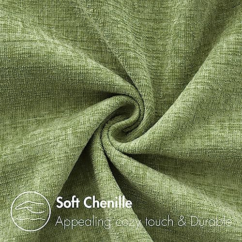 MIULEE Pack of 2 Couch Throw Pillow Covers 18x18 Inch Spring Soft Sage Green Chenille Pillow Covers for Sofa Living Room S...
