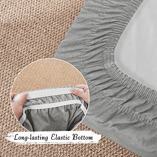 StangH Linen Sofa Cushion Covers - Anti-Skid Couch Cushion Covers Wrinkle Free Washable Seat Protector Slipcovers for Livi...
