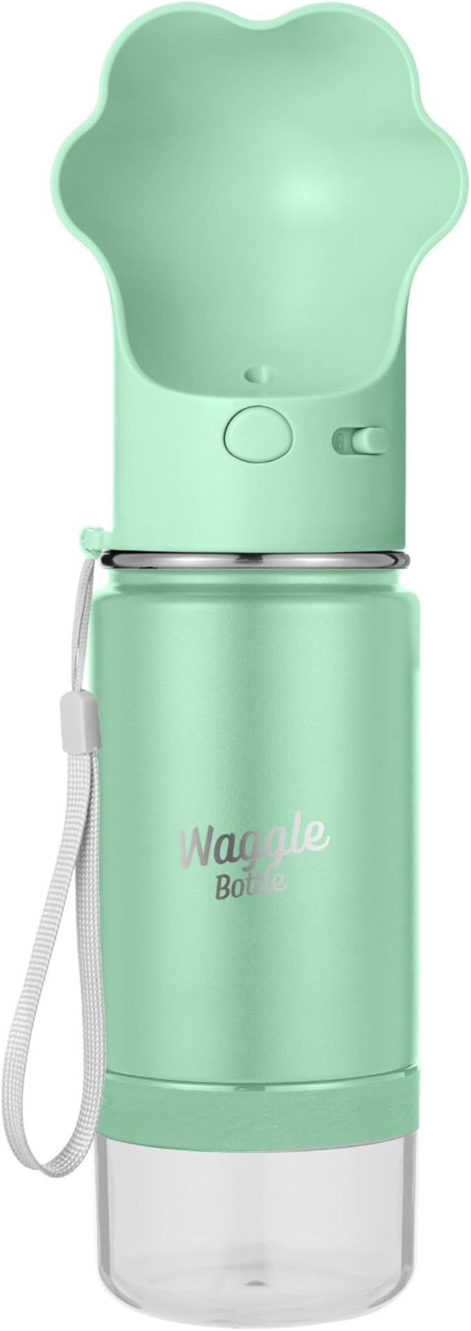 Waggle Bottle Stainless Steel Dog Travel Water Bottle, Vacuum Insulated Portable Dog Water Dispenser, Drink Cup and Snack ...