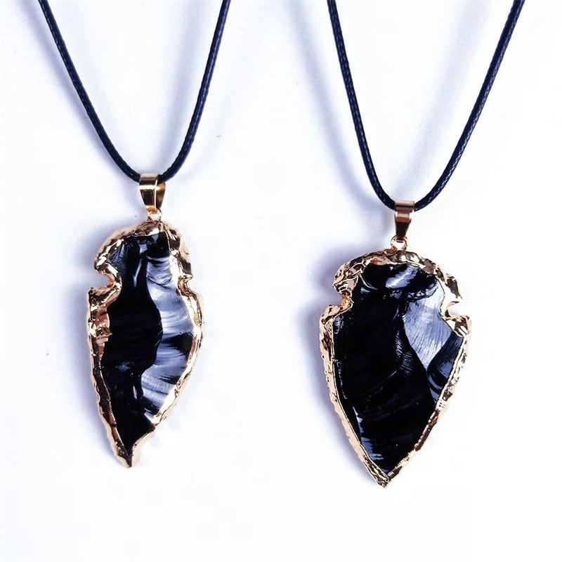 Natural Irregular Obsidian Raw Ore Necklace Accessories