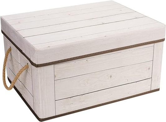 Livememory Memory Box for Keepsake, Decorative Storage Box with Lids and Handles - L15.7 x W11.8 x H7.9 In (Not Made of Wood)