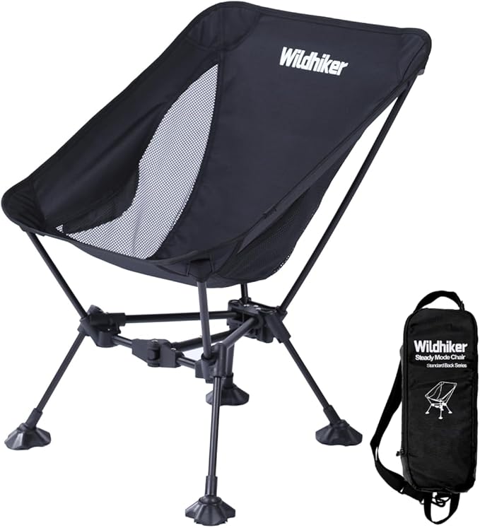 Wildhiker Ultralight Backpacking Chair – Compact Camping Chairs for Adults with Pouch, Weighs 2.8 lbs with Anti-Sinking La...