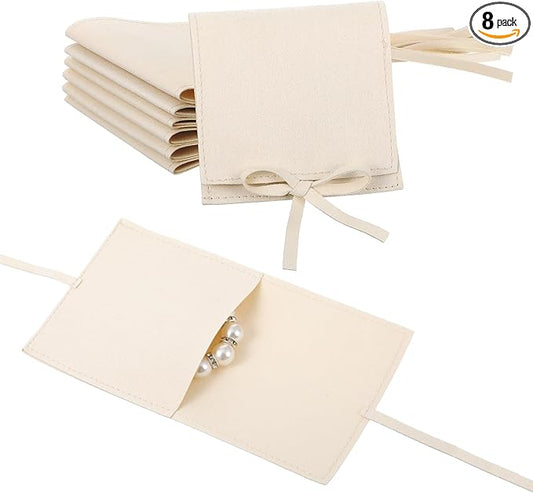 Ymapinc 8PCS Microfiber Jewelry Pouch, 3.15x3.15inch Jewelry Rolls, Luxury Small Gift Bags for Jewelry, Bracelet, Necklac...