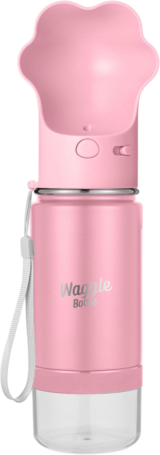 Waggle Bottle Stainless Steel Dog Travel Water Bottle, Vacuum Insulated Portable Dog Water Dispenser, Drink Cup and Snack ...