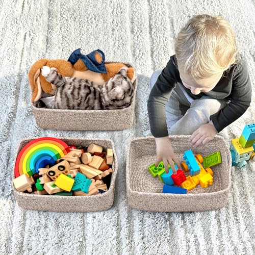 Goodpick Baskets for Organizing, Storage Basket for Shelves, Baskets for Gifts, Woven Bakset 3 Pack for Living Room, 11 x ...