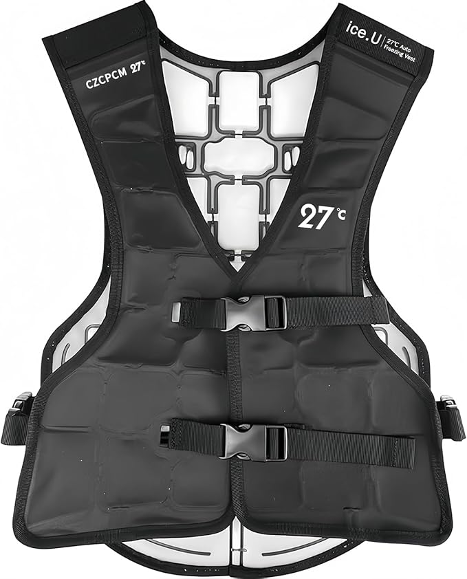 ice.U Auto-Freezing Cooling Vest for Men and Women, 27°C/80.6°F Ice Vest for Garage, Yardwork, Poolside, Backyard, BBQs