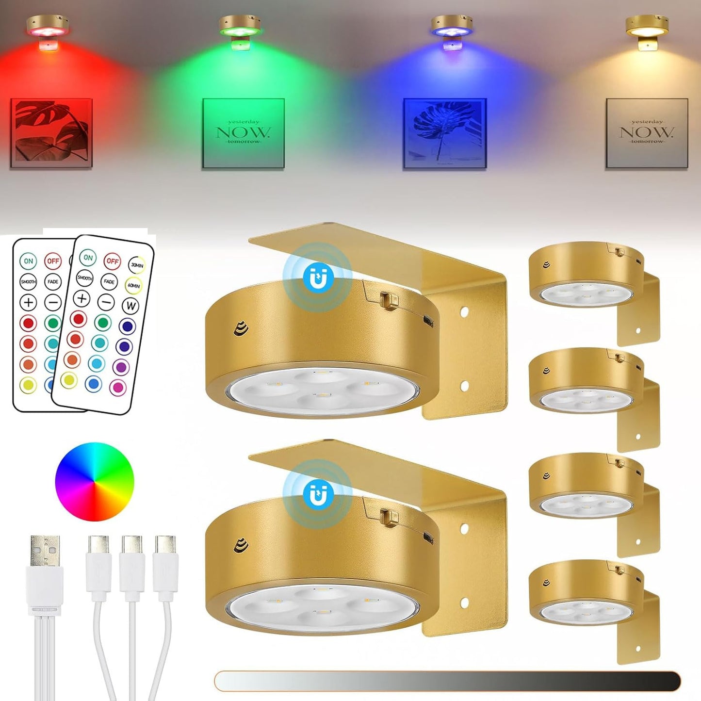 Color-Adjustable RGB Wardrobe Charging Remote-Controlled Night Light