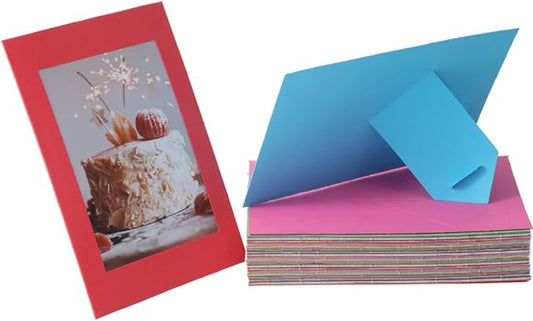 50 Pack Standing Paper Picture Frames 4x6,Cardboard Photo Frame with Easel,Paper Photo Frame Cards,Gallery Frames Bulk For...