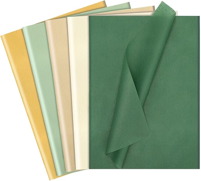 120 Sheets Green Tissue Paper for Gift Bags Sage Green Tissue Paper Bulk for Gifts Wrapping Mother's Day Art Crafts Baby S...