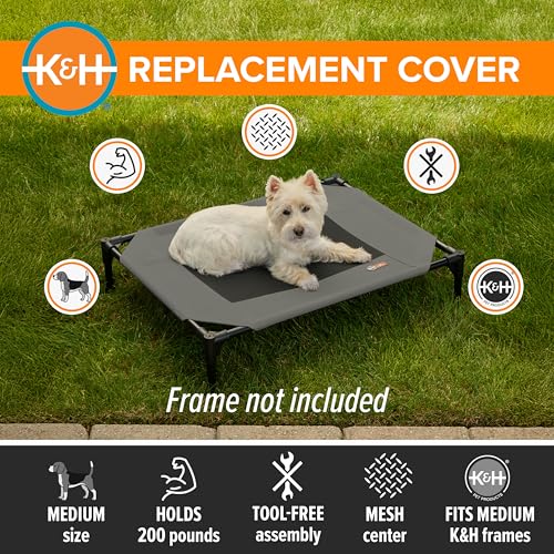 K&H Pet Products Dog Cot Replacement Cover, Designed to fit K&H Medium Pet Cots (Sold Separately), Indoor Outdoor, Breatha...