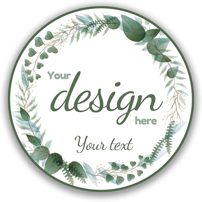 Personalized Sticker Labels with Floral Wreath Wedding Favors, Gift Labels,Thank You Stickers, Round Jars Label in 1.5", ...