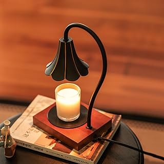 Epoch Candle Warmer Lamp with Timer & Stepless Dimmable, Electric Warmer Lamp for Jar Candles, Mid Century Modern Black Wa...