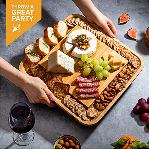 Personalized Charcuterie Board Gift Set - Custom Engraved Bamboo Cheese Board with Knife Set, Monogrammed Serving Platter ...