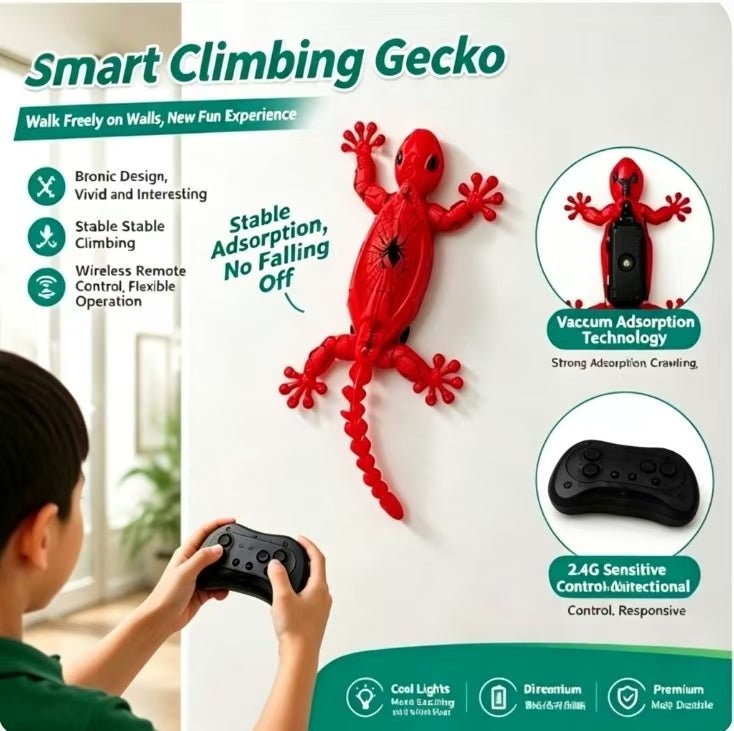 2026 New Remote Control Wall Climbing Toy, Spider Style Gecko, Electric Realistic Lizard, Bio Mimic Chameleon, Dual Mode, LED Eyes, Kids Gift