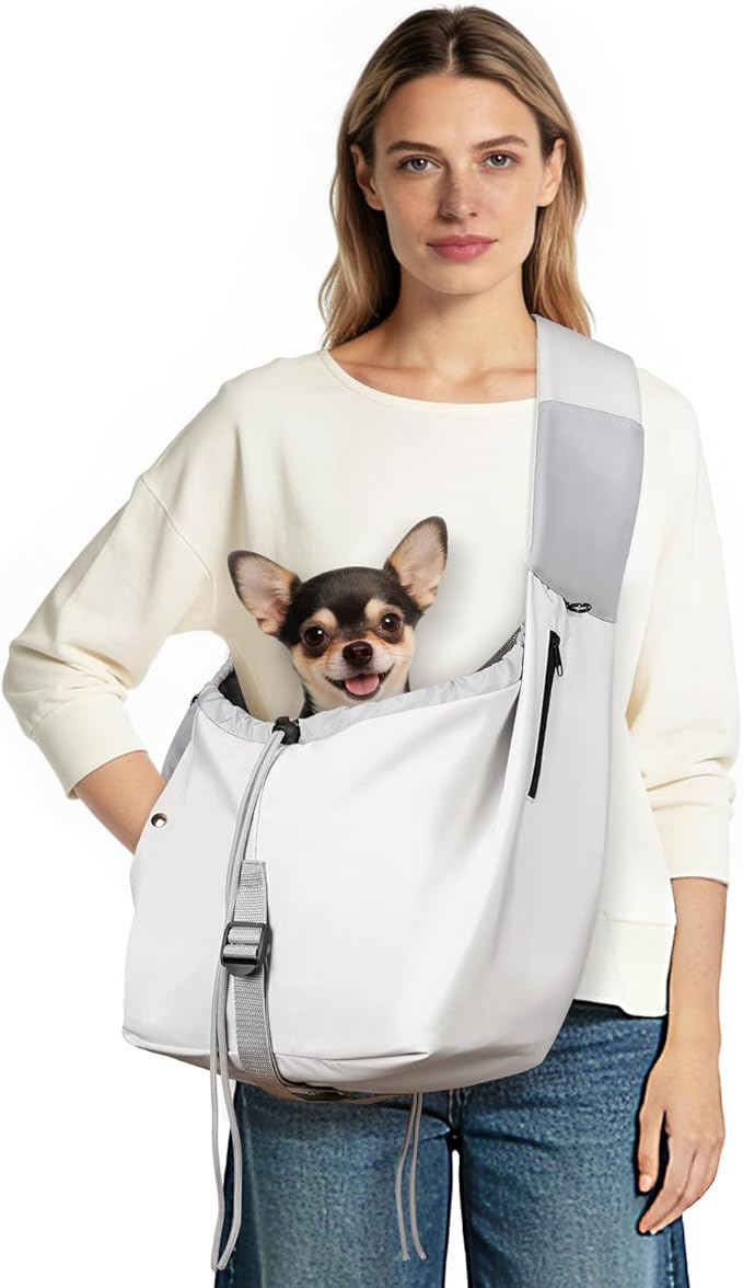 Creproly Dog Carrier Sling, Dog Carriers for Small Dogs & Cats with Pockets, Puppy Carrier Sling 20 lbs Machine Washable, ...