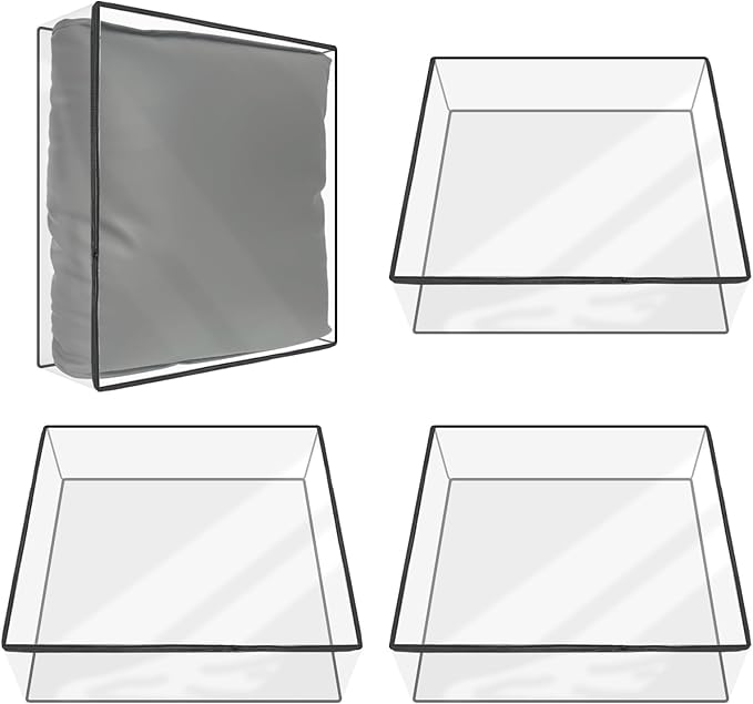 HFYZZ 4 Pcs Plastic Sofa Seat Cushion Covers - Clear PVC Waterproof Couch Slipcover Against Cat Dog Clawing Scratching, 28...
