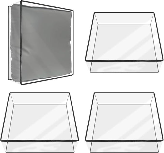 HFYZZ 4 Pcs Plastic Sofa Seat Cushion Covers - Clear PVC Waterproof Couch Slipcover Against Cat Dog Clawing Scratching, 28...