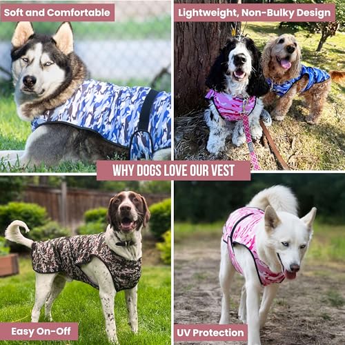 LUCOLOVE Dog Cooling Vest - 2-Layer Cooling with Soft Microfiber Fabric - Lightweight, Adjustable and Comfortable - UV Pro...