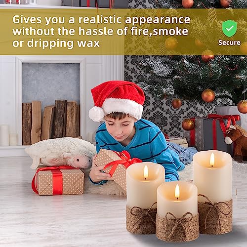 AKU TONPA Flameless Candles Battery Operated Pillar Real Wax Electric LED Candle Gift Set with Remote Control and Timer, ...