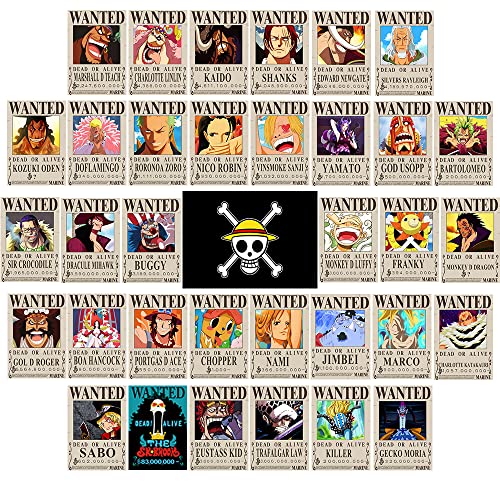 TYZZHOA Anime [OP] Wanted Posters 30×21cm, New Bounty Edition, Straw Hat Pirates Crew Zoro, Sanji, Nika Luffy 3 Billion, a...