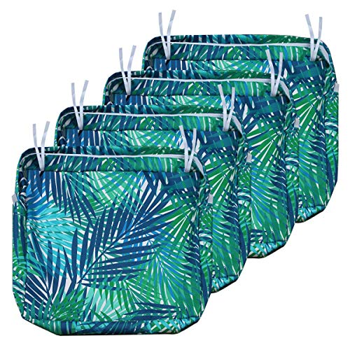 NettyPro Outdoor Cushion Slipcovers Waterproof 4 Pack Patio Chair Seat Cushion Covers with Zipper and Tie, 20 x 20 x 2 Inc...