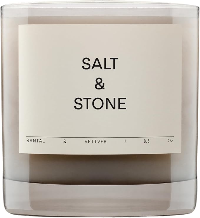 Salt & Stone Scented Candle for Women & Men | Coconut & Soy Blend Wax | Hand-Poured, Aromatic & Fragrant | 100% Cotton Wic...