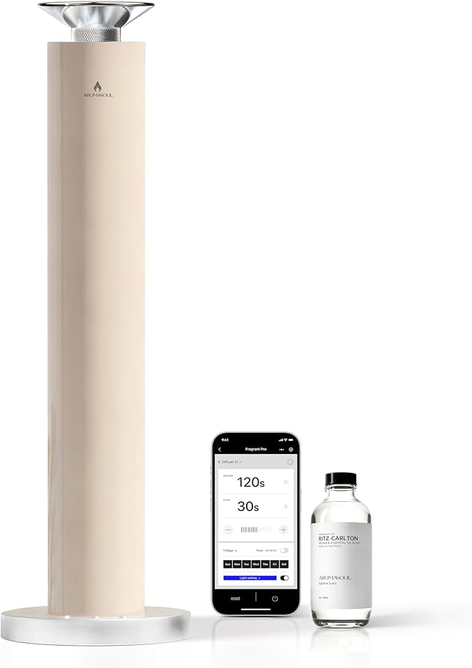 Wireless Rechargeable Hotel Scent Diffuser Starter Kit - Alloy Atomization System,Waterless Oil Diffuser, 1500 Sq Ft Cover...