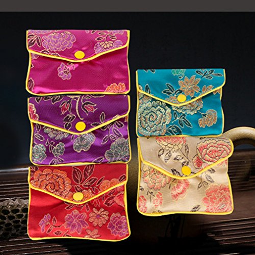 MorTime Jewellery Jewelry Silk Purse Pouch Gift Bags, Multiple Colors, Pack of 12 (Small)
