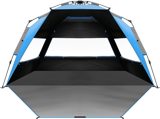 OutdoorMaster Beach Tent with Blackout Shelter Technology, Portable Sun Shade Shelter 4 Person, Pop Up Beach Tents with UP...