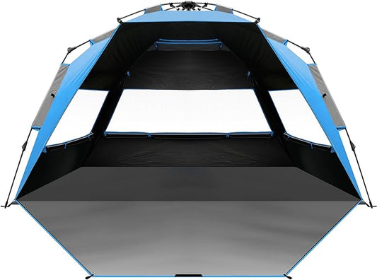 OutdoorMaster Beach Tent with Blackout Shelter Technology, Portable Sun Shade Shelter 4 Person, Pop Up Beach Tents with UP...