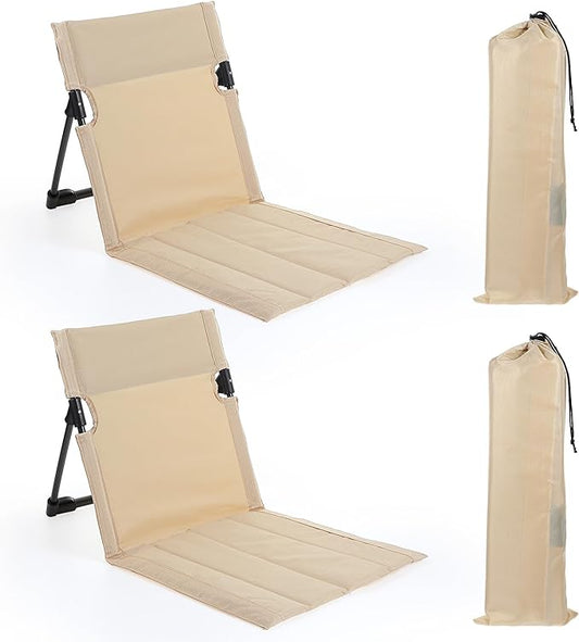 Afcabakila 2 Pcs Foldable Pool Chairs Portable Flip Chairs for Edge of Pool with Bags, Low Beach Chair Foldable with Back ...