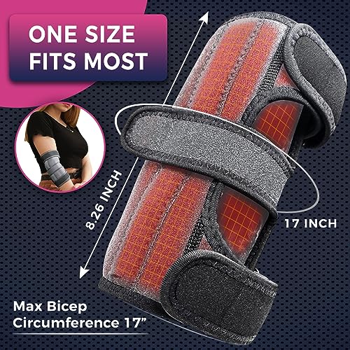 CREATRILL Elbow Heating Pad for Cubital Tunnel and Tennis Elbow Relief, Heated Elbow Brace Arm Heating Pad Sleeve for Ulna...
