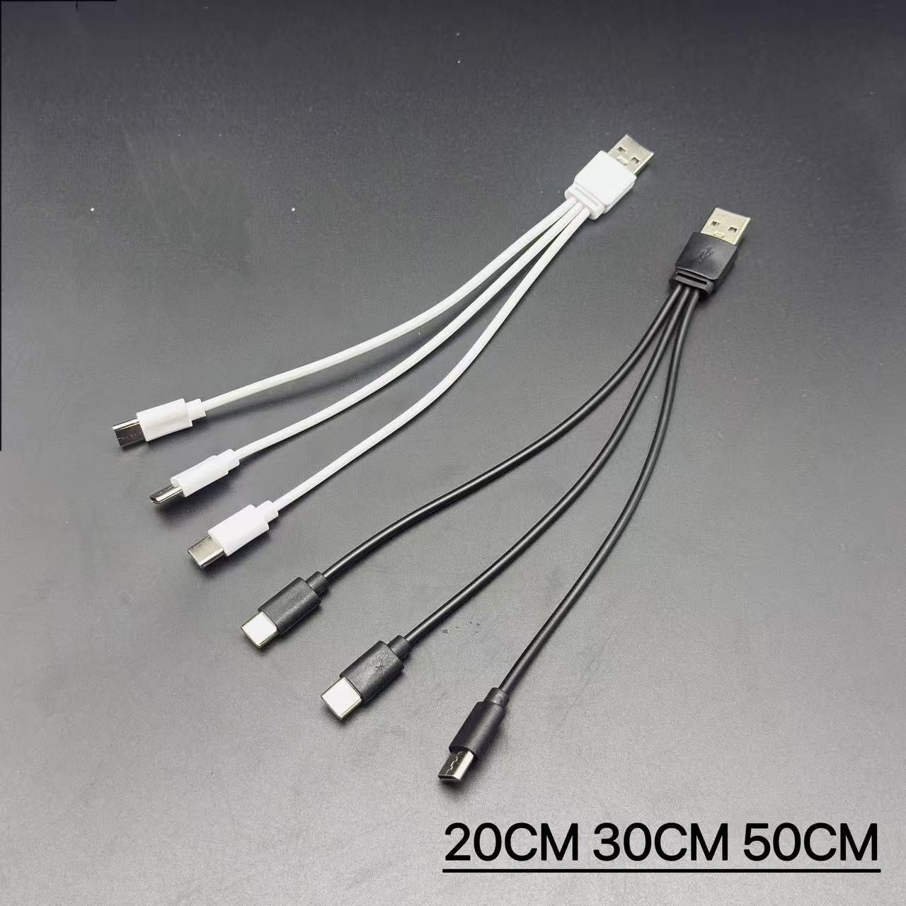 USB To Three Type-c Charging Cable Three-in-one Typec Data Line Pvc Battery Lithium Battery Usb Charging Cable