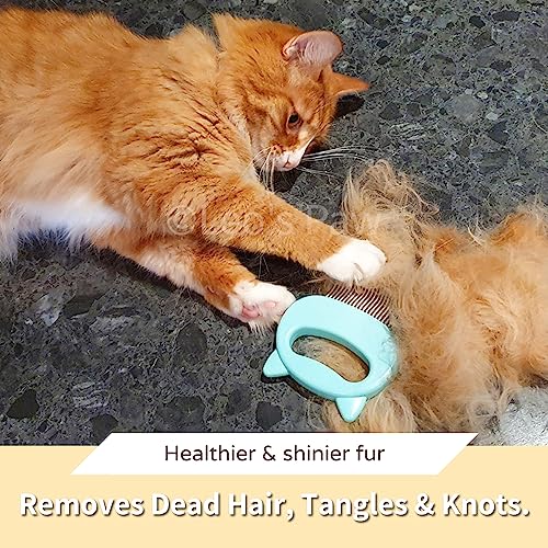 Leo's Paw The Original Pet Hair Removal Massaging Shell Comb Soft Deshedding Brush Grooming and Shedding Matted Fur Remove...