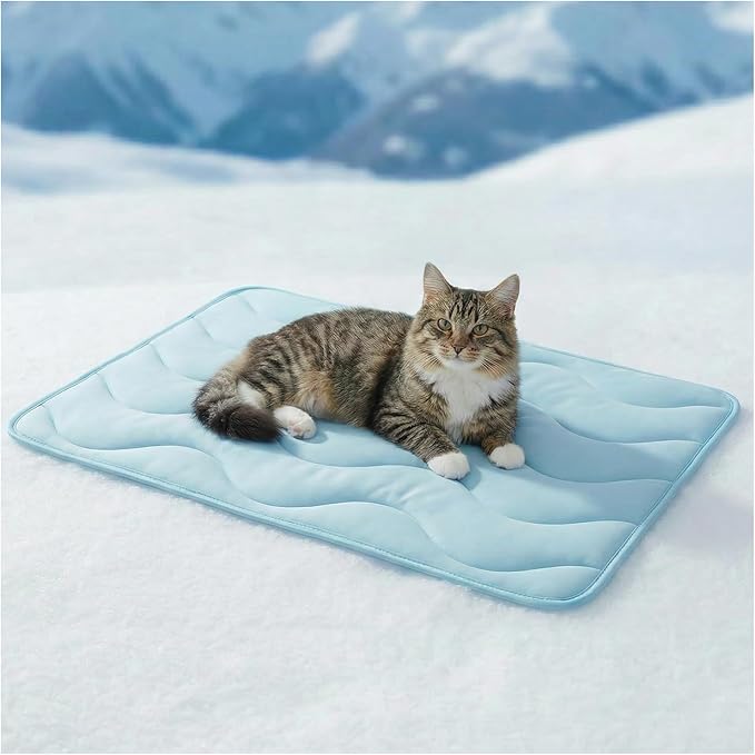 Dog Cooling Mat for Medium Dogs, 35"x24" Breathable Self Cooling Crate Mat for Dogs & Cats, QMAX>0.5 Portable Washable Pet...