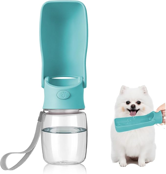 Foldable Dog Water Bottle, 2in1 Portable Leak Proof Puppy Drinking Bottle Dispenser for Puppy Small Medium Large Dogs, Dis...
