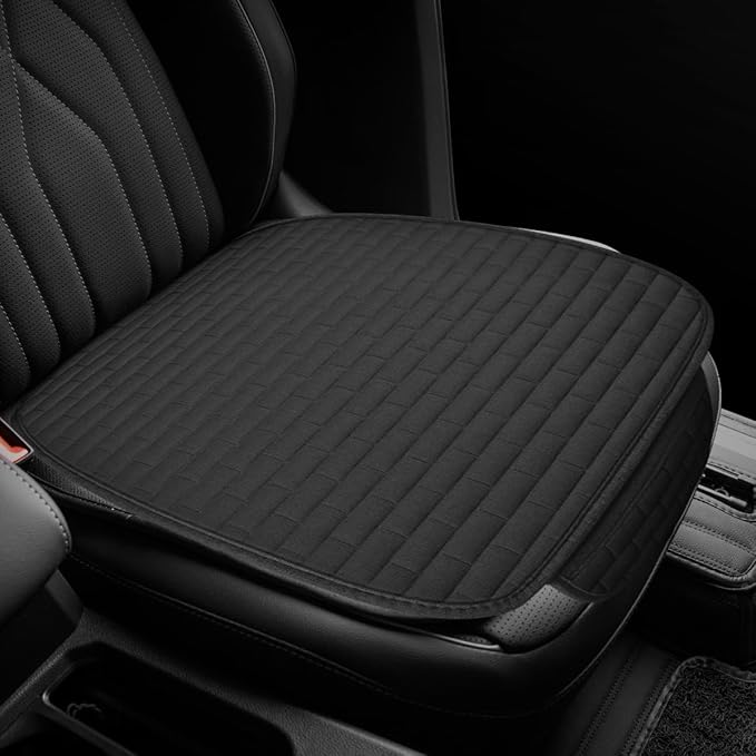 GAOLAOSY Car Front Seat Cover, Breathable Linen Automotive Seats Cushion, Anti-Slip Vehicle Seat Pad with Storage Pocket, ...