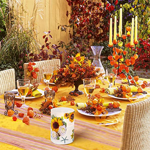 ANYGIFT Sunflower Decor Flameless Candles Gifts for Women,Sunflower Candle Housewarming Gifts New Home Get Well Soon Gifts...