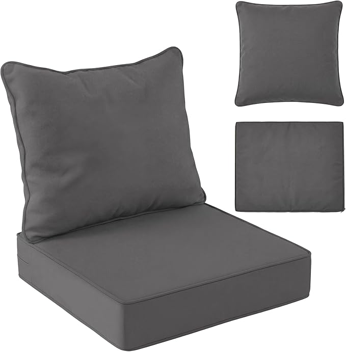 Tingjoo 1 Set 24x24 Inch Outdoor Chair Cushions Covers, Waterproof UV Resistant Patio Cushion Replacement Seat Slipcovers,...