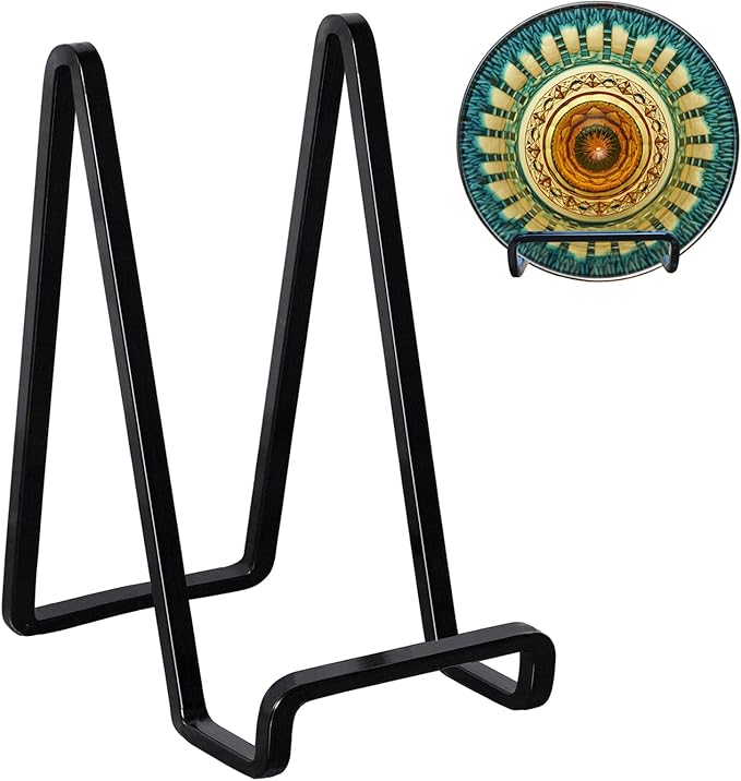 3 Pack 6 inch Metal Plate Stands for Display, Plate Holder Pictures Frame Easel Display Stand, Tabletop Picture Stand, Iro...