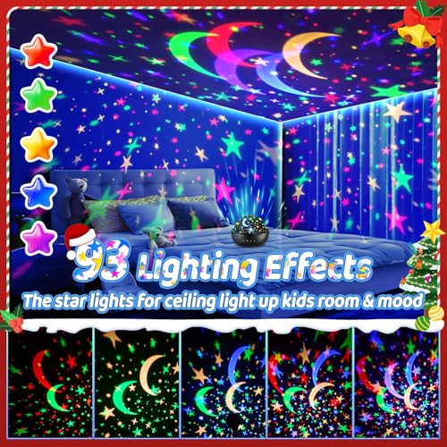 COOLNIGHT Night Light for Kids,93 Lighting+3 Films Kids Night Light Projector,Remote+Dimmable Star Projector,360° Ceiling ...
