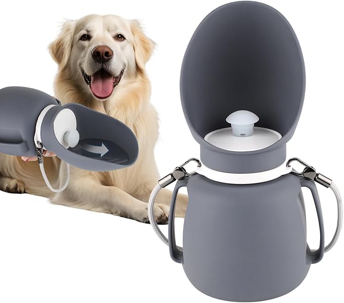 PETLESO Dog Water Bottle, Portable Dog Water Dispenser, 27 OZ Leakproof Pet Bottle Kettle for Doggy Cats Outdoor Walking/H...