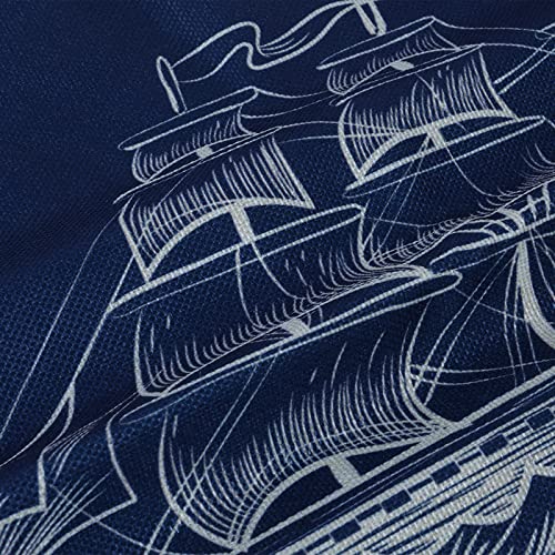 Bonhause Nautical Navy Blue Pillow Covers 18x18 Set of 4 Anchor Lighthouse Sailboat Compass Decorative Pillow Cases Linen ...