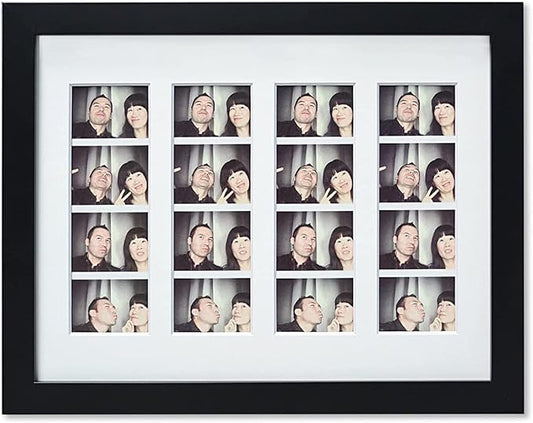 Golden State Art, 8.5x11 Photo frame with mat for 4 2x6 photo booth pictures, Includes Real Glass & Easel Back Display, ma...
